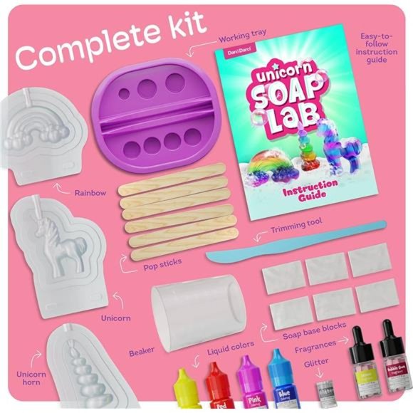 Unicorn Soap Making Kit - Girls Crafts DIY Project Age 6+ Year Old Kids Girl - Picture 2 of 7